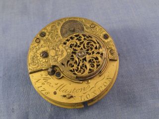 Antique Georgian Pocket Watch Movement Verge Fusee T Maston Brooch Steampunk