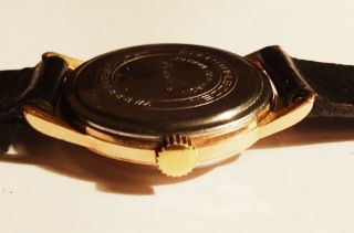 Rare vintage german wristwatch GUB Glashutte date gold plated 3