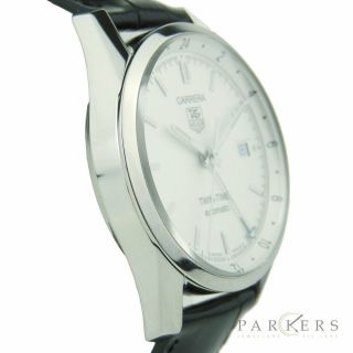 TAG HEUER CARRERA TWIN TIME STAINLESS STEEL AUTOMATIC WRISTWATCH WV2116.  FC6180 4