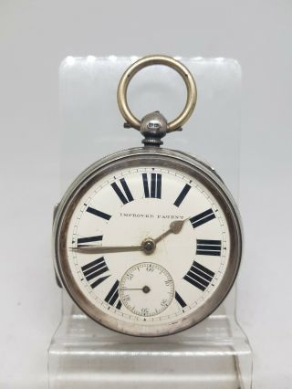 Chunky Antique Solid Silver Gents Fusee Improved Patent Pocket Watch 1891 Ref726