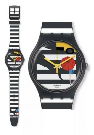 In Case Water Resistant Unisex Swatch Watch “cross The Path” Design