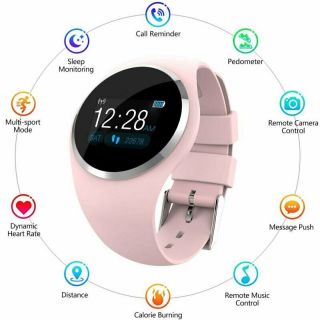 Women&girl Waterproof Bluetooth Smart Watch Ladies Phone Mate For Android Iphone