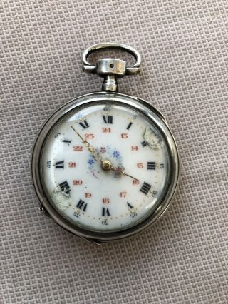 Antique Solid Silver And Gold Pocket Watch (3)