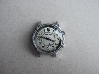 Vintage Soviet Poljot Mechanical Alarm Russian Men`s Wristwatch Ussr 18 Jewels
