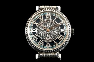 Patek,  Philippe & Co Movement In Custom Sterling Silver 925 Watch,  Certificate