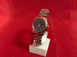 Rolex Datejust Automatic Watch Ref 69173 Gold & S.  Steel Blue Dial Ladies 2 Tones