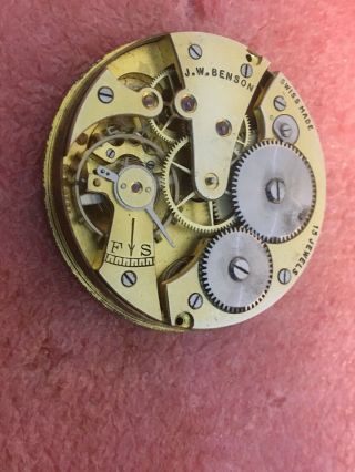 J W Benson Pocket Watch Movement.