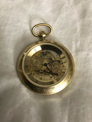 Regent Rare Vintage Brass Automatic Pocket Watch With Ruby