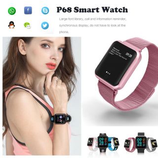 P68 Women Smart Watch Heart Rate Blood Pressure Monitor Fitness Tracker Bracelet