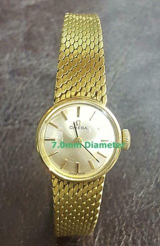 Vintage 18k Solid Yellow Gold Omega Hand - Winding Watch 165mm End To End