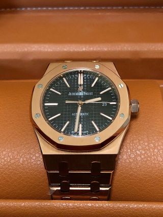 Geneve Audemars Royal Oak Rose Gold Piguet Wrist Watch for Men 4