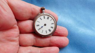 Antique Sterling Silver Ladies Pocket Watch E32