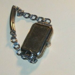 Antique Art Deco Elgin 14K White Gold Solid 15 Jewels swiss for Repair or Parts 6