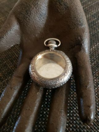Vintage Antique Sterling Silver Ladies Pocket Watch Case Only Ne Signed Ornate