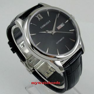 40mm corgeut black dial day date sapphire glass miyota automatic mens Watch C135 2