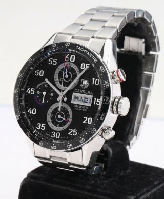 TAG Heuer Carrera Calibre 16 Ref CV2A10 Chronograph Day Date Wristwatch 8