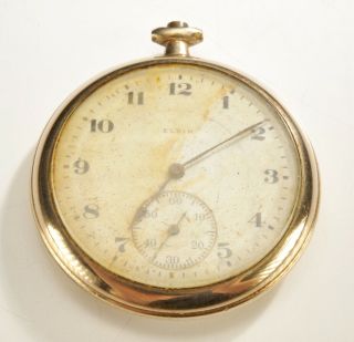 Vintage Antique Elgin 14k Gold Filled Case Pocket Watch Parts
