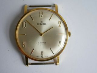 Vintage Services 17 Jewels Swiss Made Mens Watch