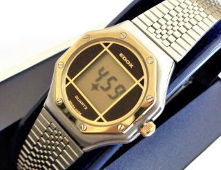 Vintage Edox Swiss Made,  Old Stock Stainless Steel Digital Ladies Wristwatch