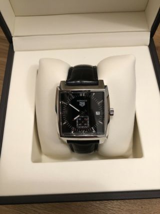 Tag Heuer Monaco Mens Watch Waw131a Black Boxed & Papers - 12 Months