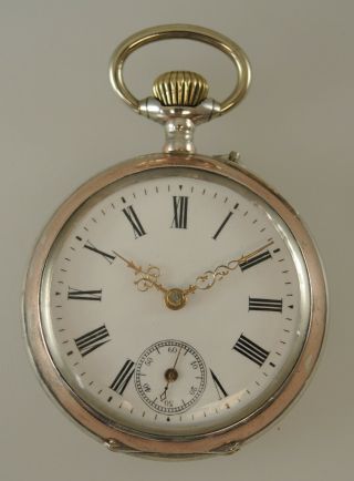 Silver Pocket Watch With A Fancy Case C1890