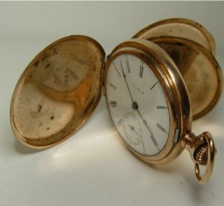 1905 Elgin Grade 286 Model 2 6s 7 Jewel Hunter Case Pocket Watch Runs