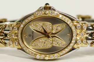 Ladies Concord Papillon Watch 18kt Yellow Gold And Stainless Diamond Bezel