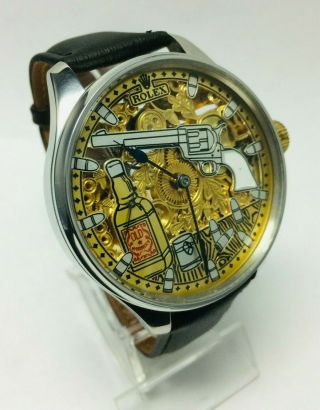 Rolex vintage wristwatch marriage watch pocket movement custom watch skeleton 2