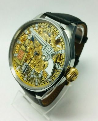 Rolex vintage wristwatch marriage watch pocket movement custom watch skeleton 3