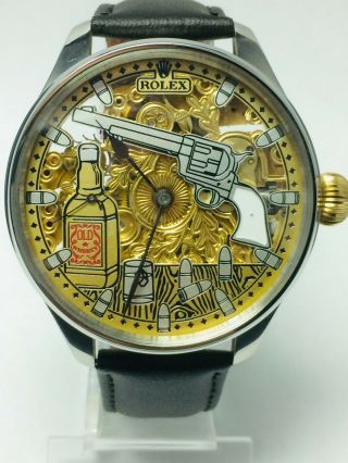 Rolex vintage wristwatch marriage watch pocket movement custom watch skeleton 6