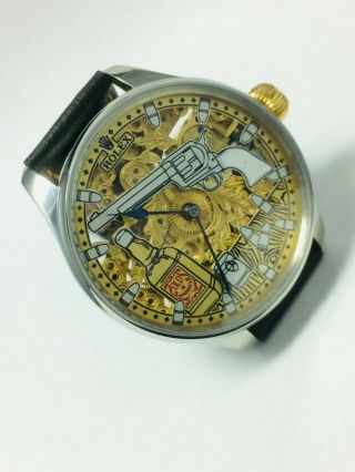Rolex vintage wristwatch marriage watch pocket movement custom watch skeleton 8