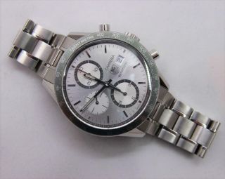 Tag Heuer Carrera Automatic Cv2011 Chronograph Ss Mens Watch W/box And Papers