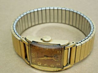 Watchmakers Estate Vintage Hamilton 19j 982 Wrist Watch Gf Case Stretch Band