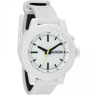 Nixon A287100 Gogo Womens White Rubber Band With White Analog Dial Watch Nwt