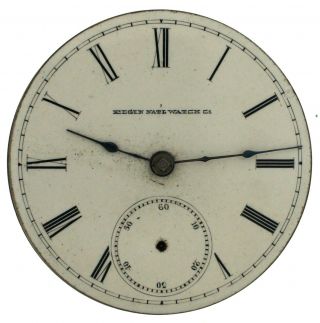 Elgin Pocket Watch Movement & Dial 18s 7j Key Wind Kw Grade 7 Model 1 Year 1885