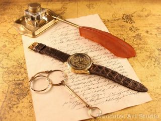 ROLEX Vintage Men ' s Wrist Watch Skeleton Gold Noble Design Mens Wristwatch Swiss 2