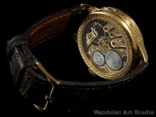 ROLEX Vintage Men ' s Wrist Watch Skeleton Gold Noble Design Mens Wristwatch Swiss 5