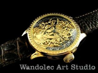 ROLEX Vintage Men ' s Wrist Watch Skeleton Gold Noble Design Mens Wristwatch Swiss 8