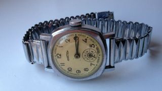 Mens Vintage Aviation 24 Hour Dial Trench Watch On G.  A.  O.  Bonclip Style Strap