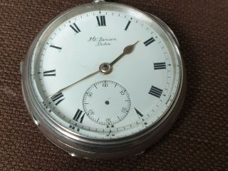 Large Solid Silver Fusee J W Benson Pocket Watch London 1935