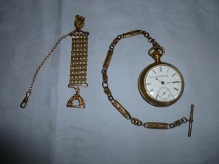 Elgin Natl Watch Co Vintage Pocket Watch Fahys Montauk Case -