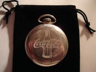 Vintage 16S Pocket watch Coca Cola Theme Dial & Case Runs Well. 4