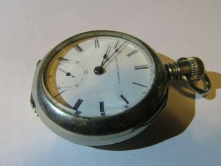 Elgin Mechanical Wind Up Vintage Pocket Watch With Key And Case