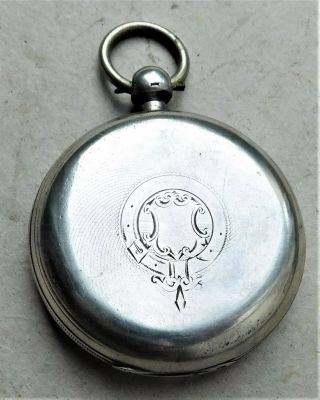 HM 1878 Elgin Silver Mechanical Pocket Watch Vintage Antique 3