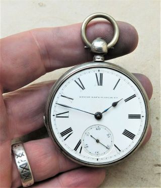 HM 1878 Elgin Silver Mechanical Pocket Watch Vintage Antique 5