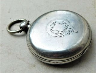 HM 1878 Elgin Silver Mechanical Pocket Watch Vintage Antique 8