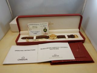 Stunning 18ct Solid Gold Omega De Ville Prestige Mens Watch,  Box & Papers 18k
