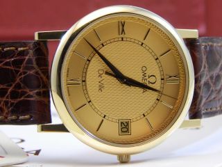 Stunning 18ct Solid Gold Omega De Ville Prestige Mens Watch,  Box & Papers 18k 3
