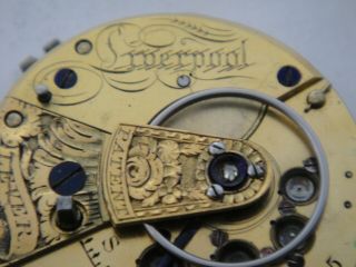 L H Samuel & Co Liverpool lever fusee movement 40mm wide dial sn19,  215 Ca 1840? 5