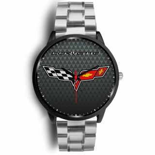 Corvette Stingray C6 Flag Collectible Wrist Watch | 2 Sizes & 10 Band Colors